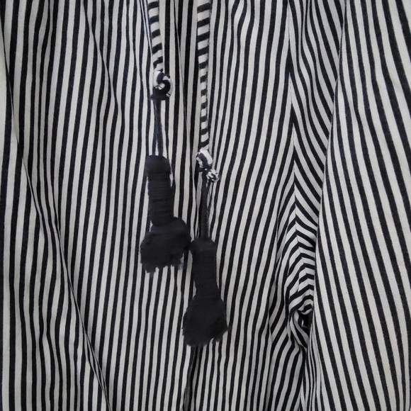 Navy blue / white pinstripe jumpsuit - Picture 3 of 4